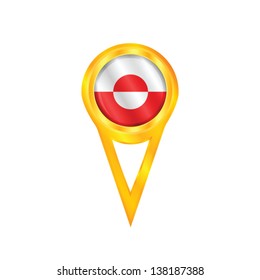 Gold pin with the national flag of Greenland
