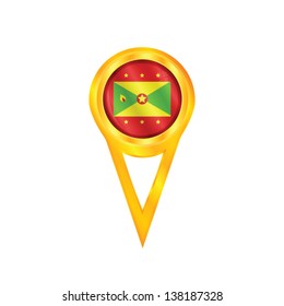 Gold pin with the national flag of Grenada