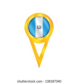Gold pin with the national flag of Guatemala