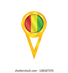 Gold pin with the national flag of Guinea