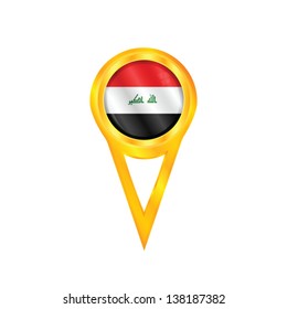 Gold pin with the national flag of Iraq