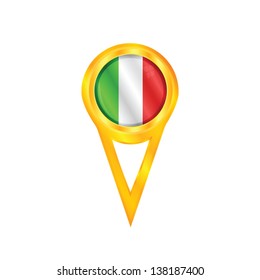 Gold pin with the national flag of Italy