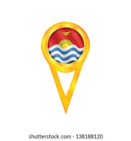 Gold pin with the national flag of Kiribati
