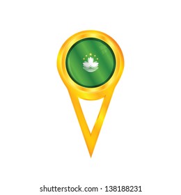 Gold pin with the national flag of Macau