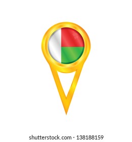 Gold pin with the national flag of Madagascar