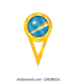 Gold pin with the national flag of Marshall Islands