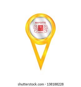 Gold pin with the national flag of Mayotte