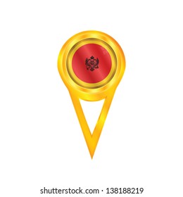 Gold pin with the national flag of Montenegro