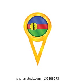 Gold pin with the national flag of New Caledonia