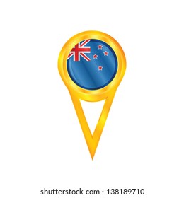 Gold pin with the national flag of New Zealand