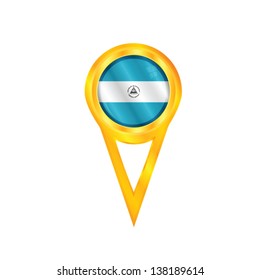 Gold pin with the national flag of Nicaragua