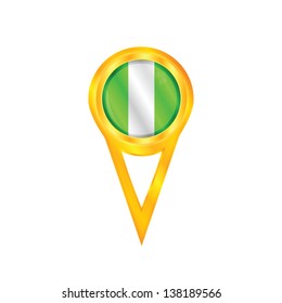 Gold pin with the national flag of Nigeria