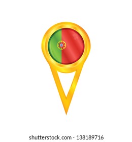 Gold pin with the national flag of Portugal