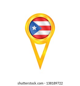Gold pin with the national flag of Puerto Rico