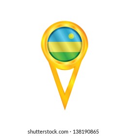 Gold pin with the national flag of Rwanda
