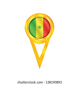 Gold pin with the national flag of Senegal