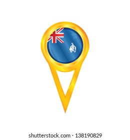 Gold pin with the national flag of South Georgia