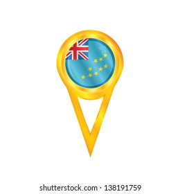 Gold pin with the national flag of Tuvalu