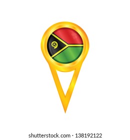 Gold pin with the national flag of Vanuatu