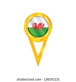 Gold pin with the national flag of Wales