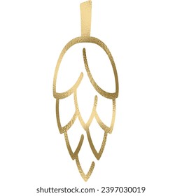 Gold pine cones with transparent background