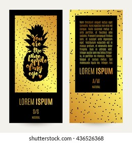 Gold pineapple banner Advertising Cards Unique cards for printing supplies