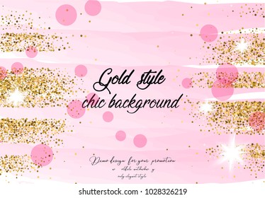 Gold pink color background. Luxury chic designe. Elegant style background for site, blog, wedding, invitation, card, presentation.