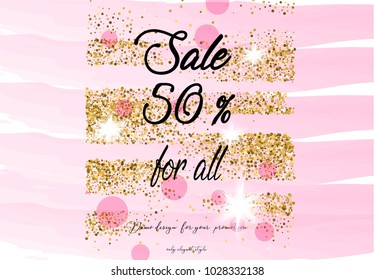 Gold pink color background. Luxury chic designe. Elegant style background for site, blog, wedding, invitation, card, presentation.