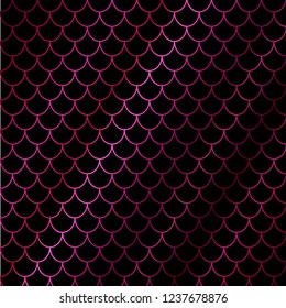 Gold with pink gradient Mermaid tail pattern. Fish scale texture. Square background for invitation, textile design, wrapping paper, swimwear or wallpaper.  