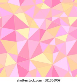 Gold and pink polygon background for card and wallpaper. Geometric seamless pattern.