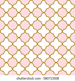  Gold and pink seamless patterns. Background for Little princess 