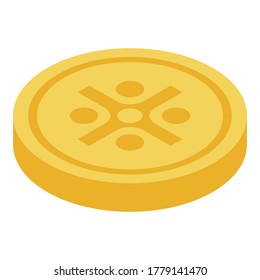 Gold pirate coin icon. Isometric of gold pirate coin vector icon for web design isolated on white background