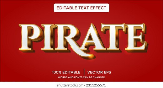 Estilo del efecto de texto editable del pirata dorado