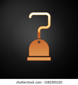 Gold Pirate hook icon isolated on black background.  Vector Illustration
