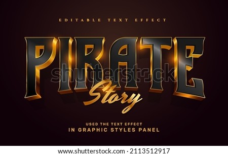 Gold pirate text effect template