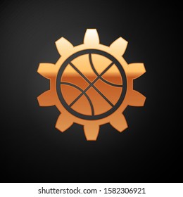 Gold Planning strategy concept icon isolated on black background. Basketball cup formation and tactic.  Vector Illustration
