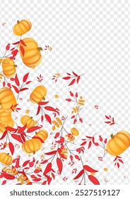 Gold Plant Background Transparent Vector. Burgundy Harvest Banner. Colorful Vegetable Food Illustration. Gourd Farm. Autumn Frame.