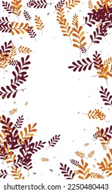 Vector blanco de fondo de la planta de oro. Deja El Conjunto De Arte. Hierba verde. Objeto de hoja amarilla. Ilustración de octubre.
