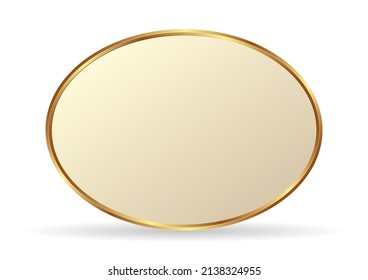 Gold Plate With Drop Shadow On White Background