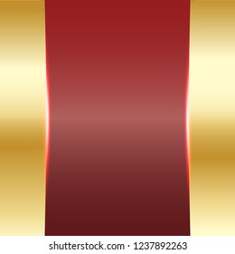 Gold plate with glowing Red light cover dark red gradient background