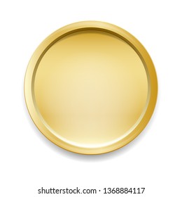 Gold plate isolated on white background