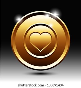 Gold plate with love shape