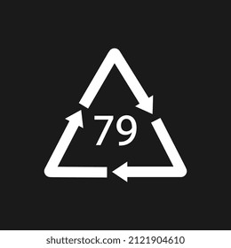 Gold plated glass. Glass recycling code 79 GL. Vector illustration