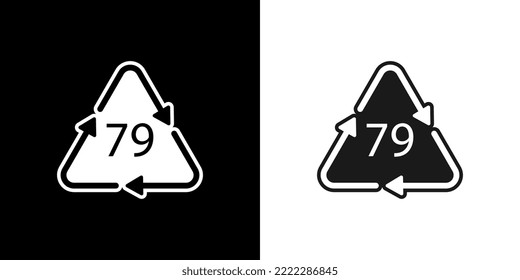 Gold plated glass. Glass recycling code 79 GL. Vector illustration