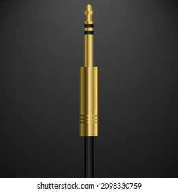 Gold plated jack trs audio plug 