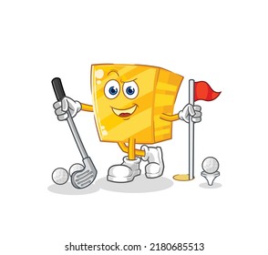 the gold playing golf vector. cartoon character