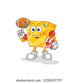 the gold playing rugby character. cartoon mascot vector