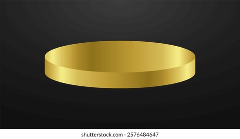 Gold podium circle 3d Empty stage, product platform background, Vector illustration