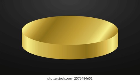 Gold podium circle 3d Empty stage, product platform background, Vector illustration