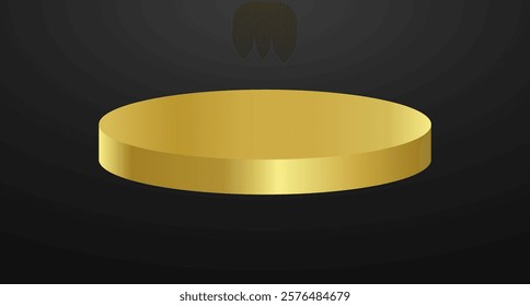 Gold podium circle 3d Empty stage, product platform background, Vector illustration